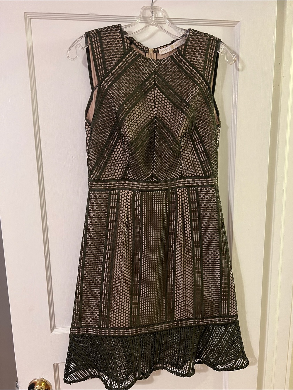 Marie Oliver Lace Overlay Dress with Nude Lining